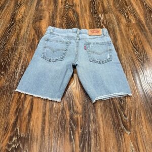 Levi's 511 Slim Fit Boys Adjustable Waistband Distressed Denim Shorts Size 10